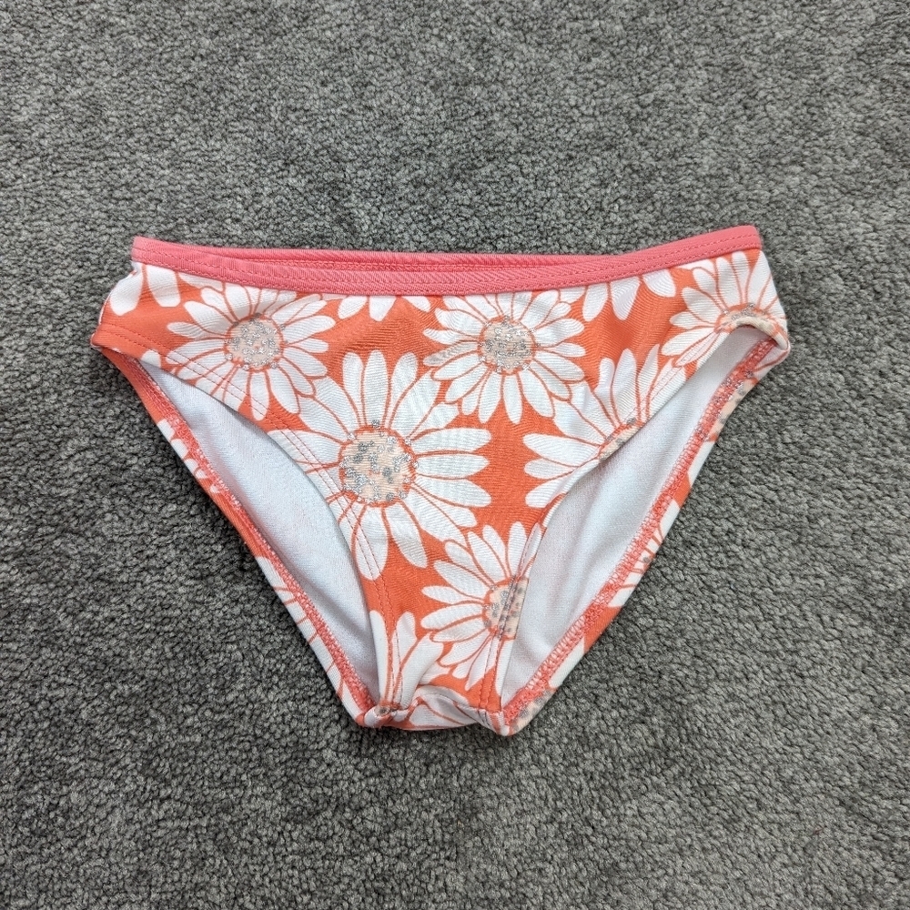 Girls' Gymboree Coral Daisy Print Swim Bottoms - Cute and Comfy, Size S (5-6)